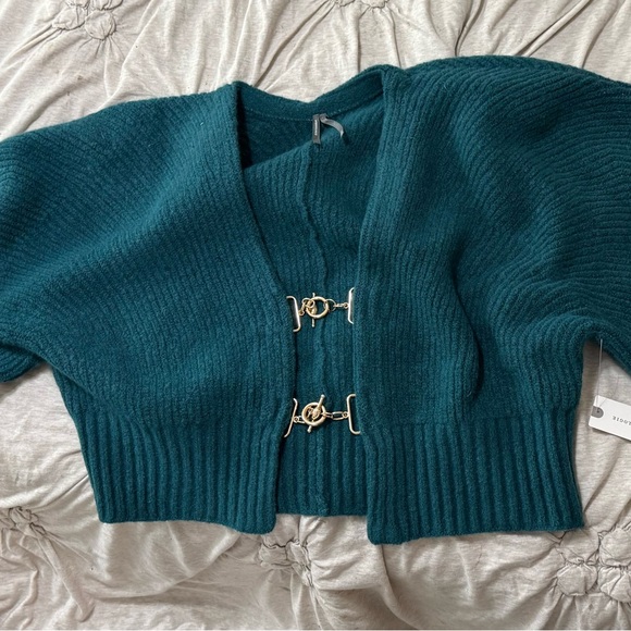 Anthropologie Deep Teal Cardigan - Picture 3 of 3